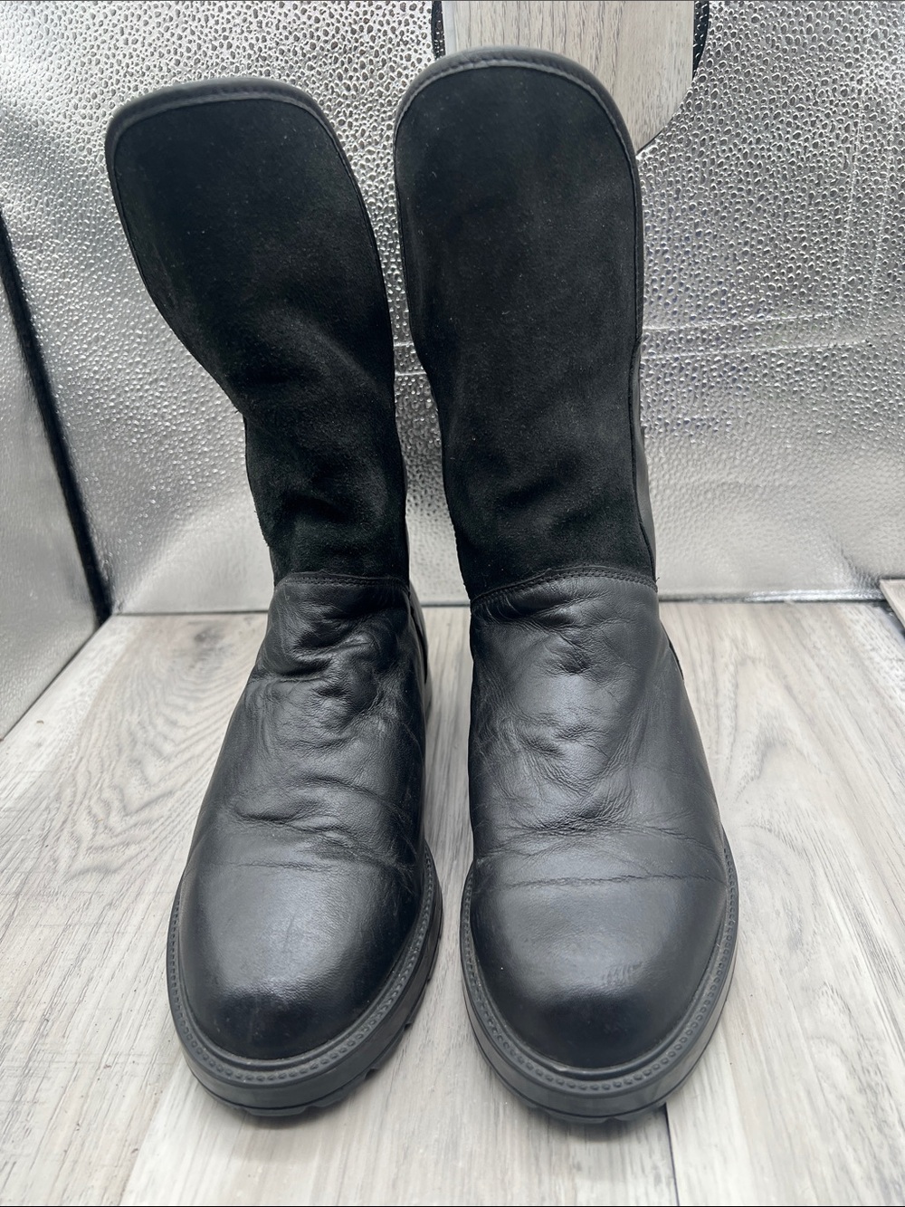 Blondo Canada Ankle Boots Black Leather Faux Fur Lined Womens size 8